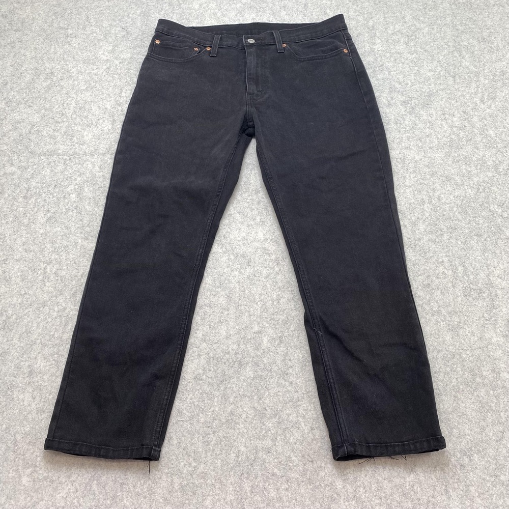 Levi's 511 Mens 34x32 Jeans (33x26) Black Dark Wash Slim Taper Stretch Denim